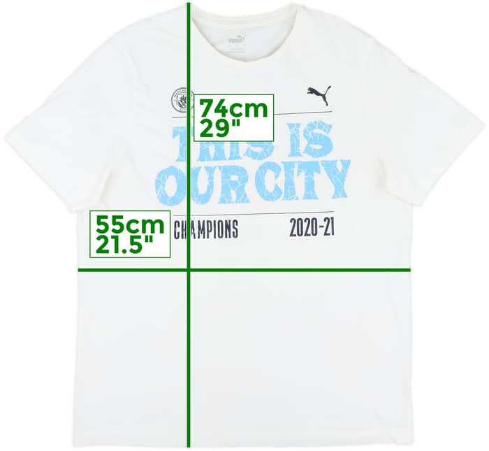 2020-21 Manchester City Puma Cotton Tee - 8/10 - (L)