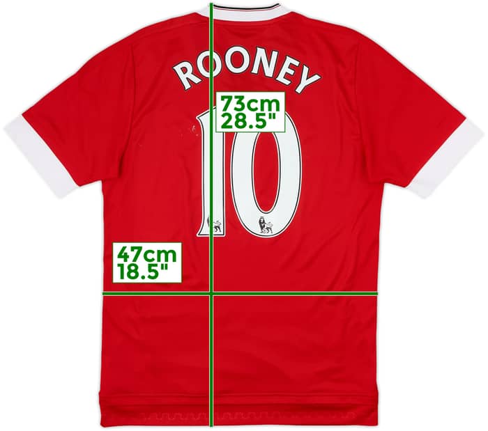 2015-16 Manchester United Home Shirt Rooney #10 - 6/10 - (S)