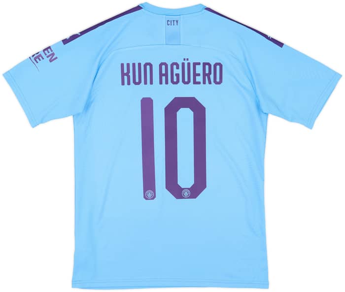 2019-20 Manchester City Home Shirt Kun Aguero #10 - 9/10 - (M)