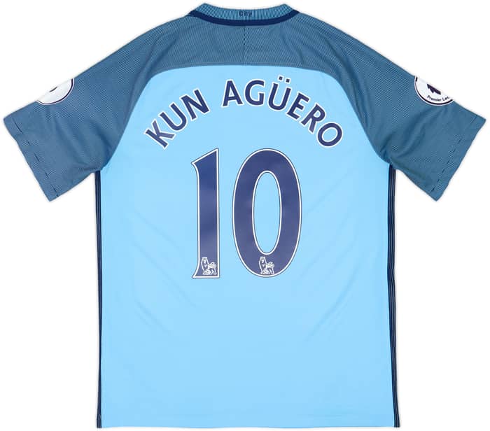 2016-17 Manchester City Home Shirt Kun Aguero #10 - 7/10 - (M)