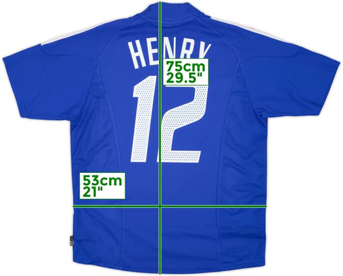 2002-04 France Home Shirt Henry #12 - 8/10 - (L)