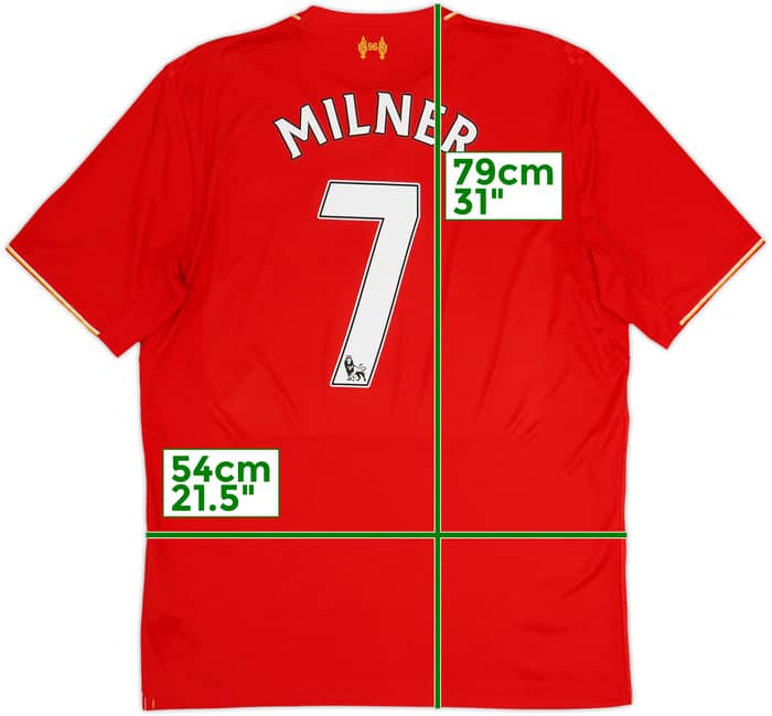 2015-16 Liverpool Camiseta Local Milner #7 - 8/10 - (L)