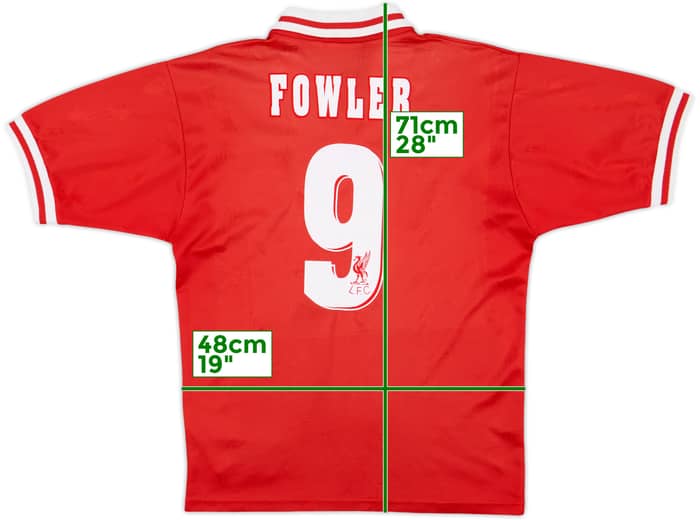 1996-98 Liverpool Home Shirt Fowler #9 - 9/10 - (S)