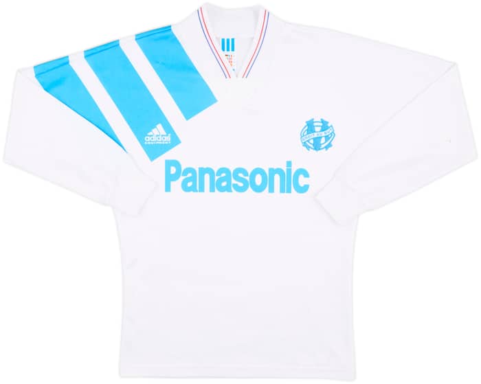 1991-92 Olympique Marseille Home L/S Shirt - 7/10 - (S/M)