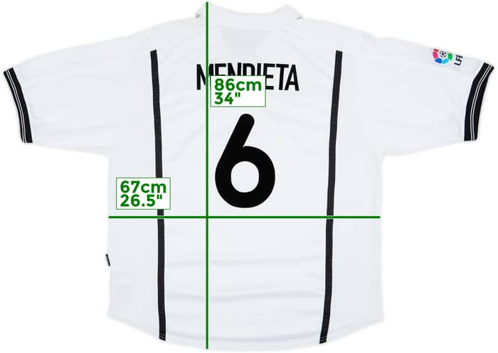 2000-01 Valencia Home Shirt Mendieta #17 - 8/10 - (XXL)