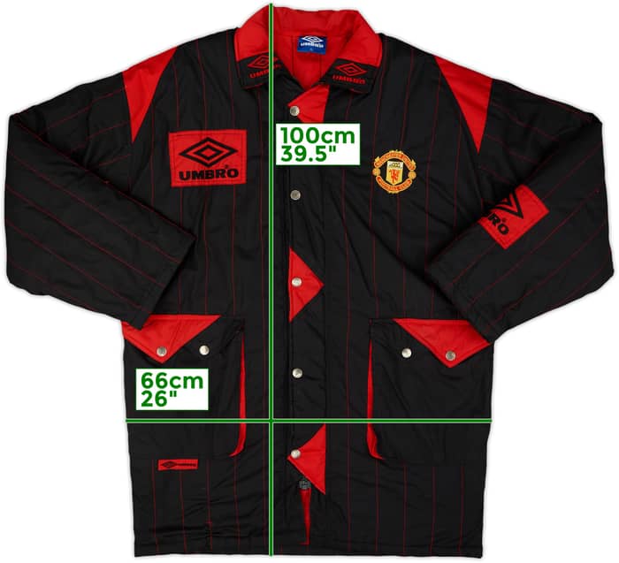 1992-93 Manchester United Umbro Padded Bench Coat - 9/10 - (XL)