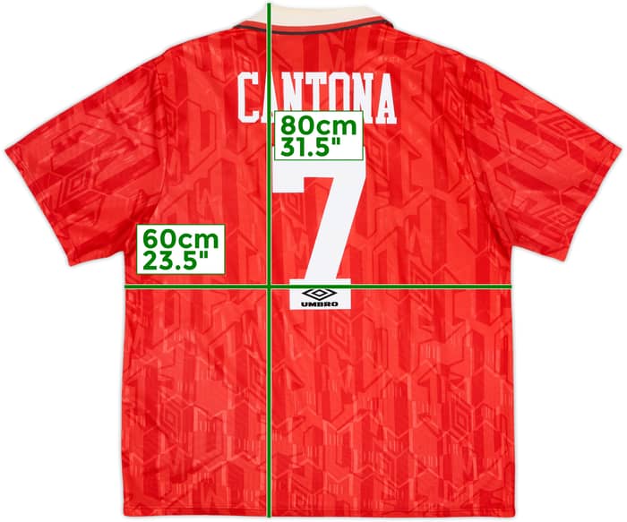 1992-94 Manchester United Home Shirt Cantona #7 - 6/10 - (XXL)