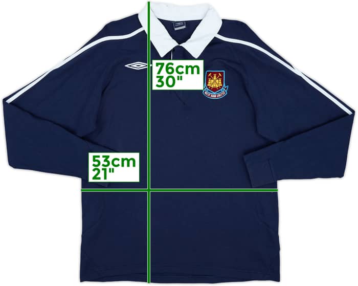 2007-08 West Ham Umbro Polo L/S Shirt - 9/10 - (XL)