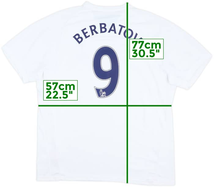 2007-08 Tottenham Home Shirt Berbatov #9 - 8/10 - (XL)