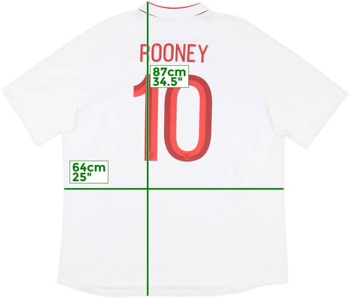 2012-13 England Home Shirt Rooney #10 - 7/10 - (3XL)