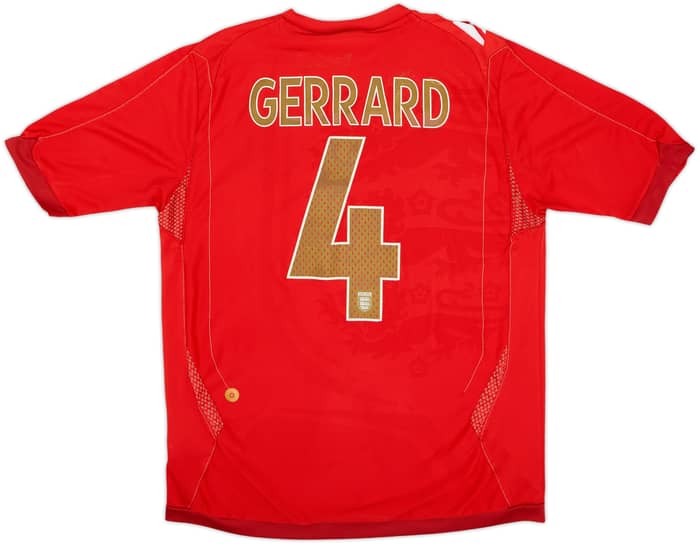 2006-08 Inglaterra Camiseta Visitante Gerrard #4 - 4/10 - (M)