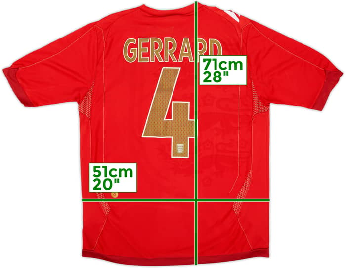 2006-08 Inglaterra Camiseta Visitante Gerrard #4 - 4/10 - (M)