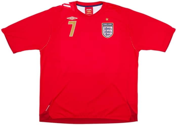 2006-08 England Away Shirt Beckham #7 - 9/10 - (3XL)