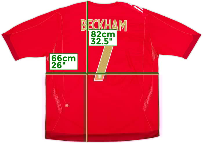 2006-08 England Away Shirt Beckham #7 - 9/10 - (3XL)