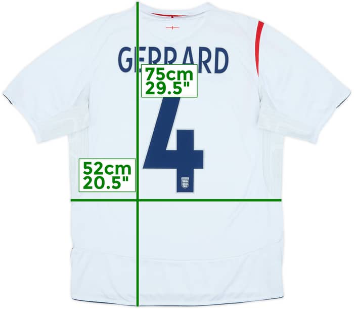 2005-07 England Home Shirt Gerrard #4 - 7/10 - (L)