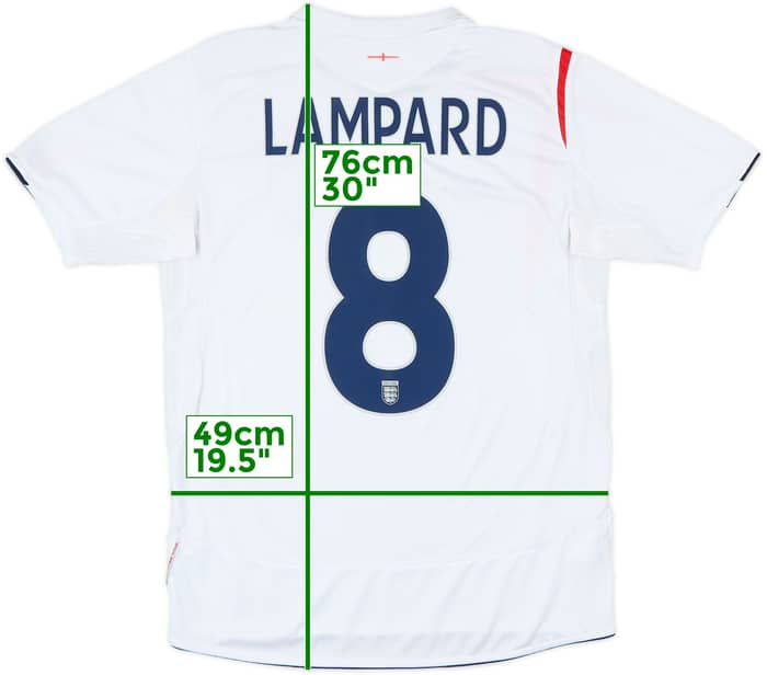 2005-07 England Home Shirt Lampard #8 - 6/10 - (M)