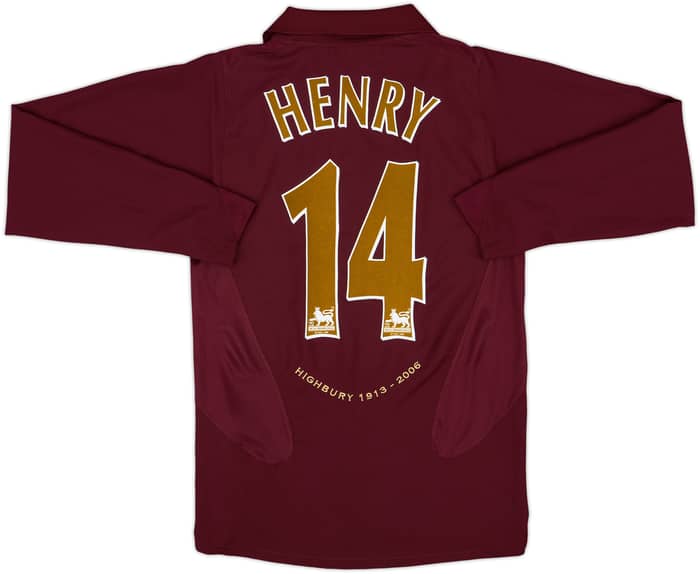 2005-06 Arsenal Home L/S Shirt Henry #14 - 8/10 - (S)