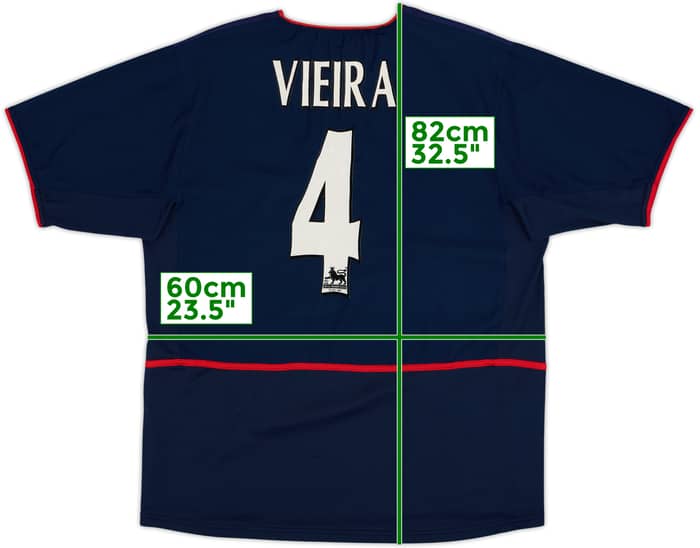 2002-04 Arsenal Away Shirt Vieira #4 - 8/10 - (XL)