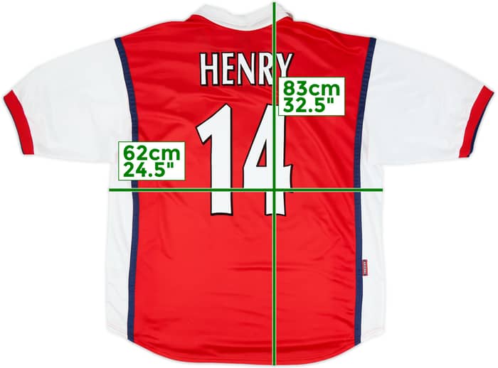 1999-00 Arsenal Home Shirt Henry #14 - 8/10 - (XL)