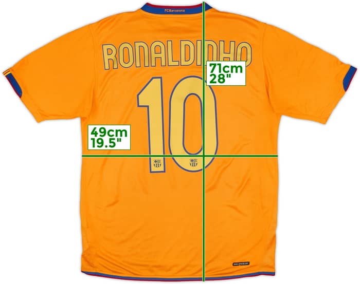 2006-08 Barcelona Away Shirt Ronaldinho #10 - 8/10 - (M)