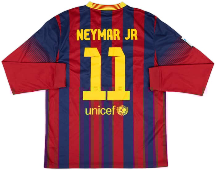 2013-14 Barcelona Home L/S Shirt Neymar Jr #11 - 7/10 - (L)