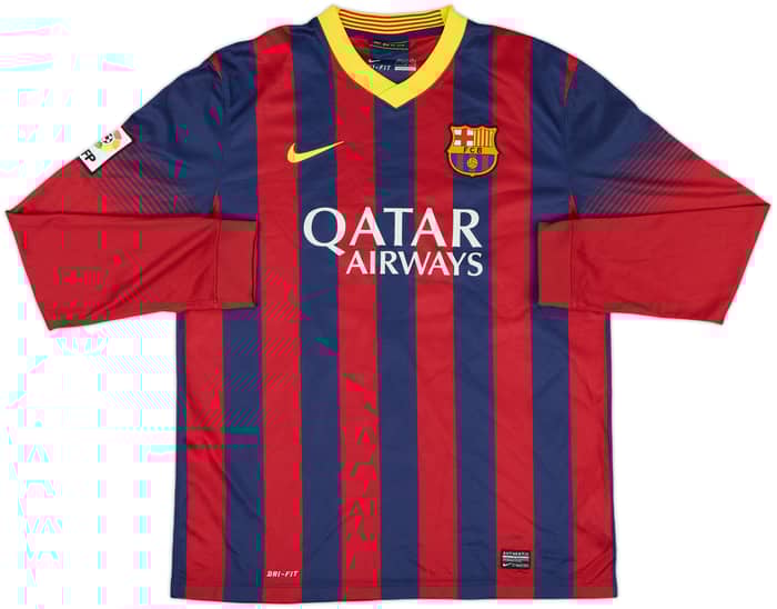 2013-14 Barcelona Home L/S Shirt Neymar Jr #11 - 7/10 - (L)