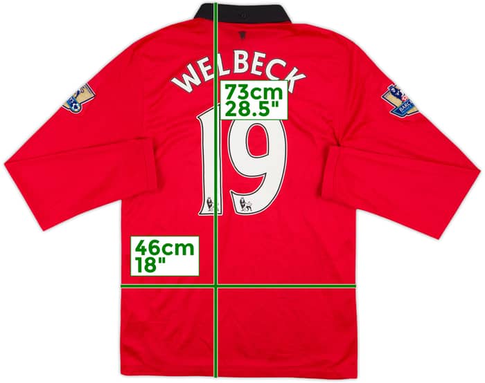 2013-14 Manchester United Home L/S Shirt Welbeck #19 - 8/10 - (S)