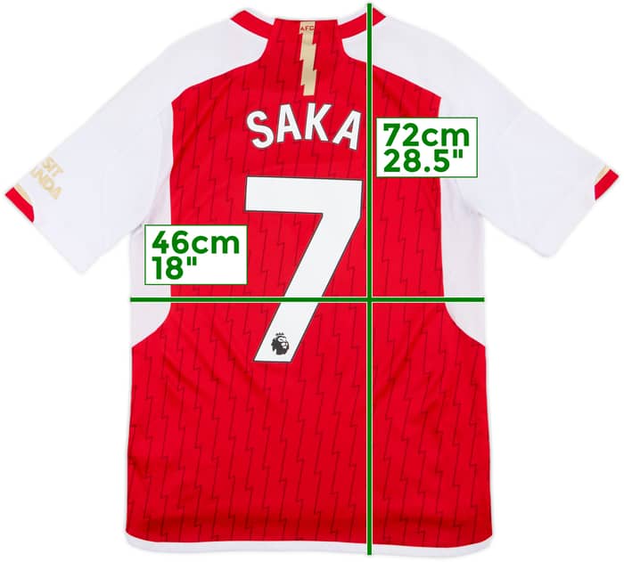 2023-24 Arsenal Home Shirt Saka #7 - 8/10 - (XL.Boys)