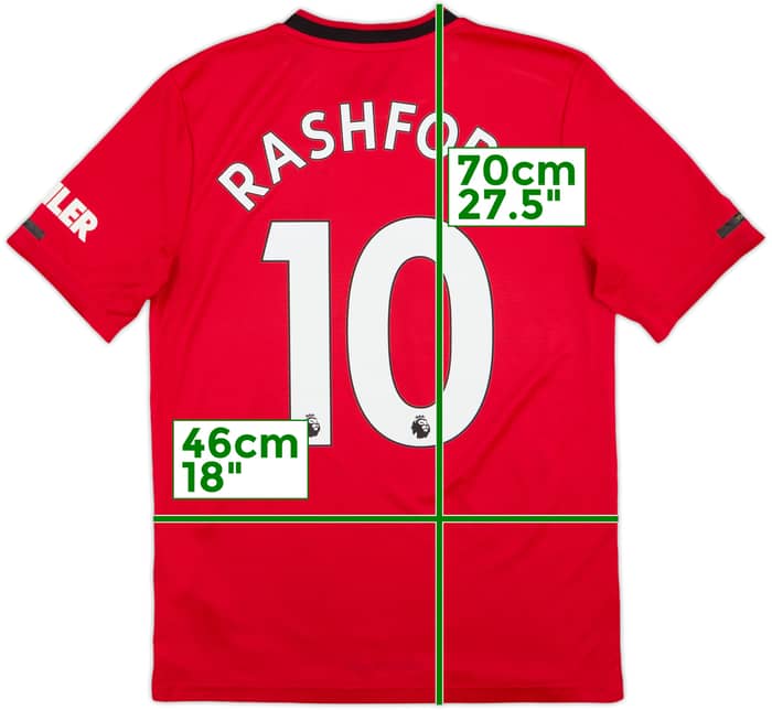 2019-20 Manchester United Home Shirt Rashford #10 - 7/10 - (XL.Boys)