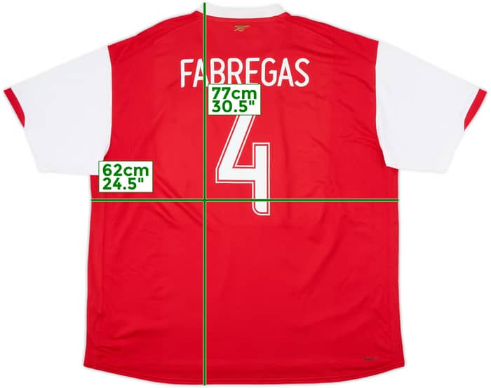 2006-08 Arsenal Home Shirt Fabregas #4 - 8/10 - (3XL)