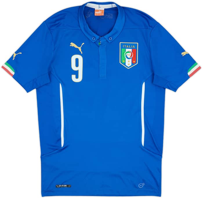 2014-15 Italy Home Shirt Balotelli #9 - 9/10 - (M)