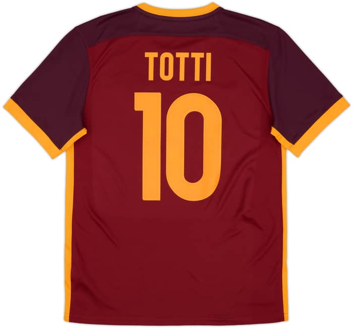 2015-16 Roma Home Shirt Totti #10 - 9/10 - (M)