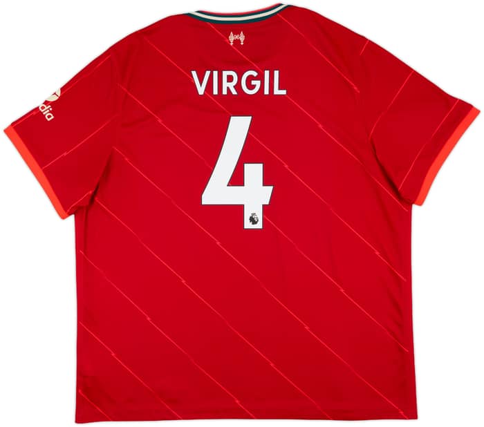 2021-22 Liverpool Home Shirt Virgil #4 - 8/10 - (3XL)