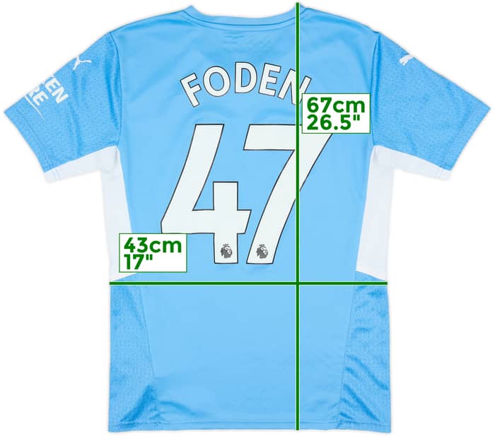 2021-22 Manchester City Home Shirt Foden #47 - 10/10 - (S)