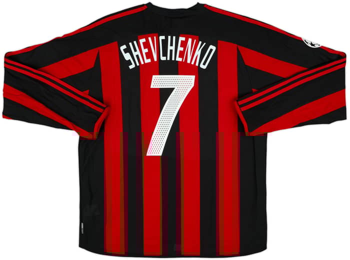 2003-04 AC Milan Home L/S Shirt Shevchenko #7 - 4/10 - (L)