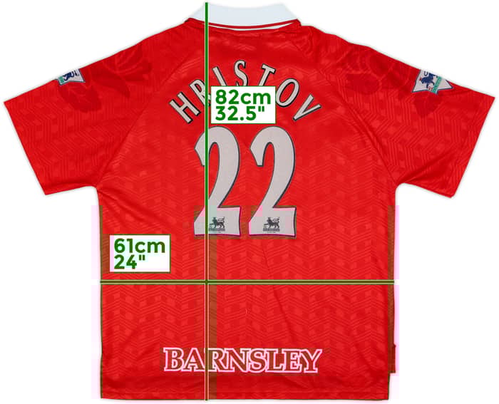 1997-98 Barnsley Home Shirt Hristov #22 - 6/10 - (L)