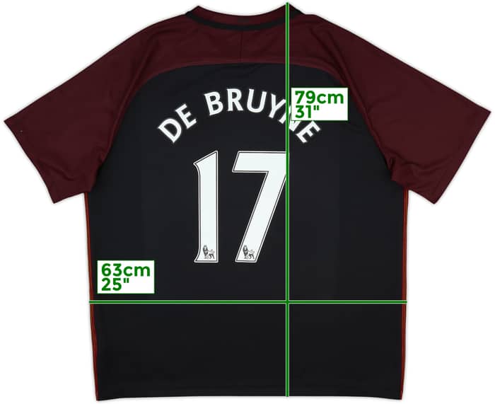 2016-17 Manchester City Away Shirt De Bruyne #17 - 8/10 - (XXL)