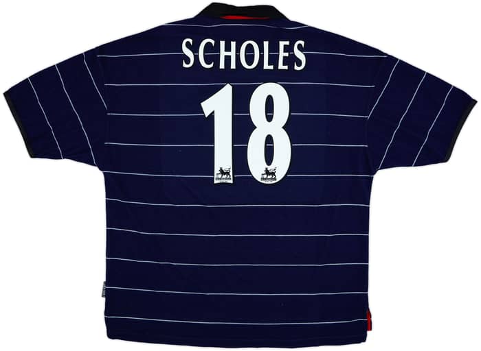 1999-00 Manchester United Away Shirt Scholes #18 - 8/10 - (XXL)