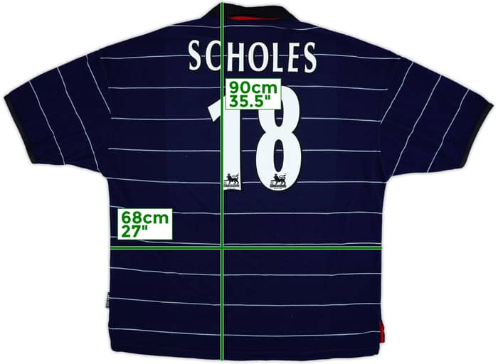 1999-00 Manchester United Away Shirt Scholes #18 - 8/10 - (XXL)