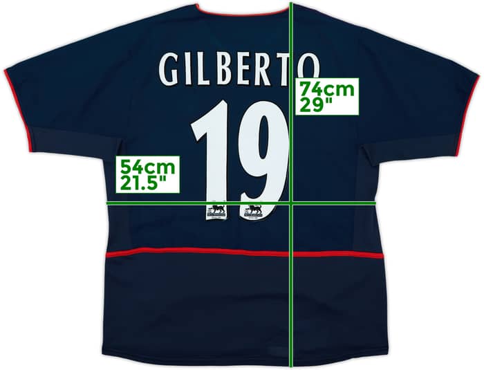 2002-04 Arsenal Away Shirt Gilberto #19 - 8/10 - (L)