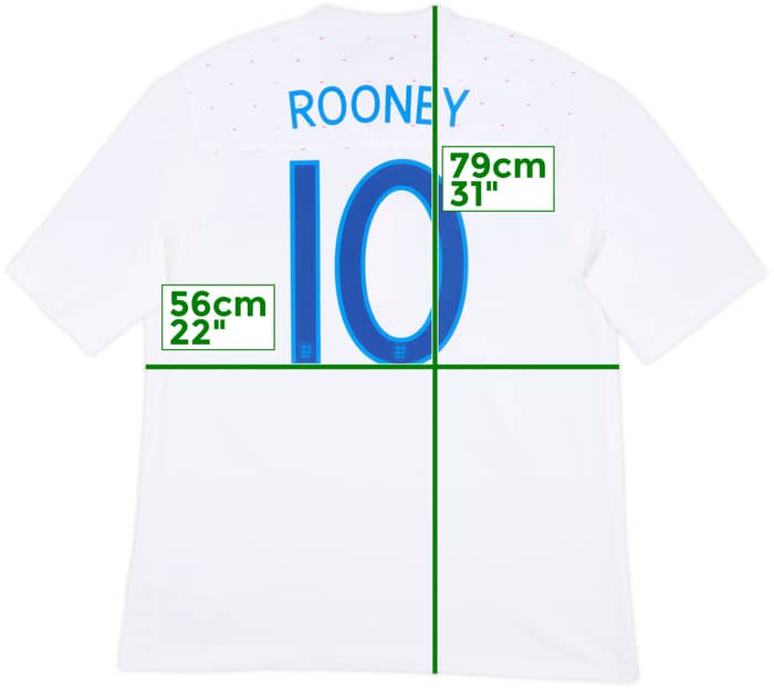 2010-11 England Home Shirt Rooney #10 (XL)