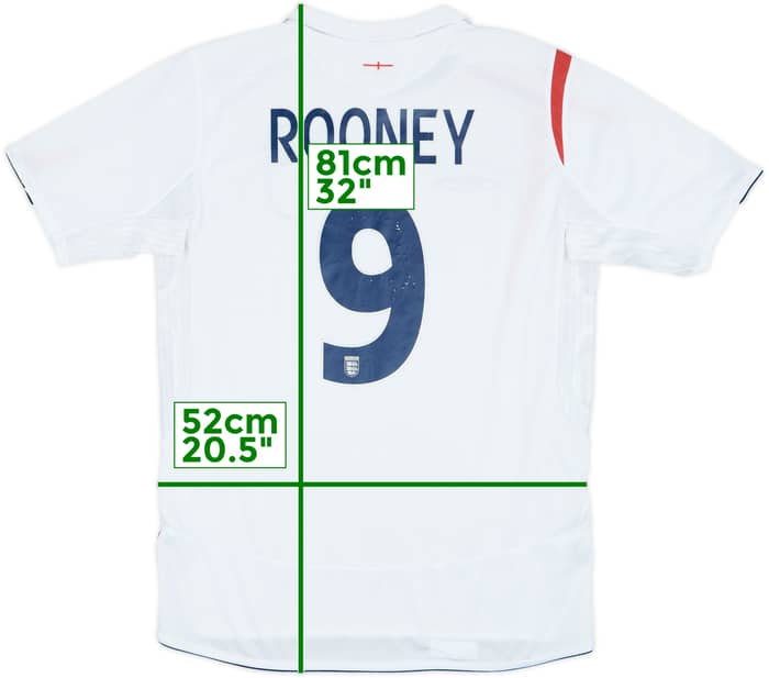 2005-07 England Home Shirt Rooney #9 - 6/10 - (M)