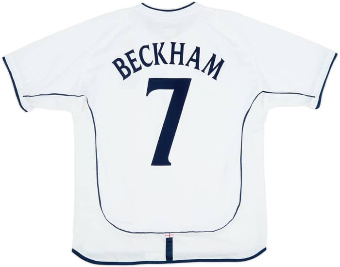 2001-03 England Home Shirt Beckham #7 - 6/10 - (L)