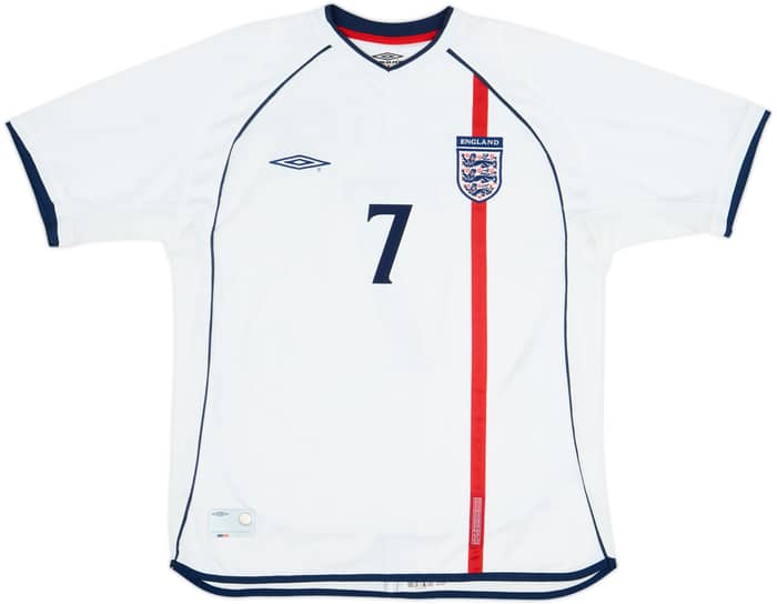 2001-03 England Home Shirt Beckham #7 - 6/10 - (L)
