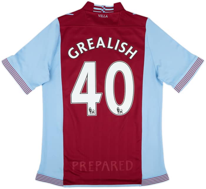 2013-14 Aston Villa Home Shirt Grealish #40 - 7/10 - (S)