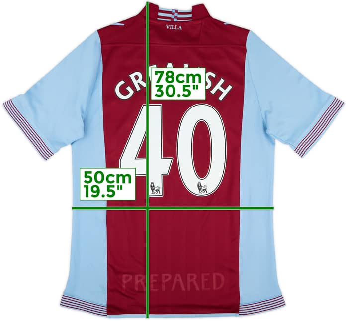 2013-14 Aston Villa Home Shirt Grealish #40 - 7/10 - (S)