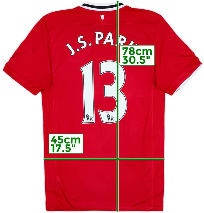 2011-12 Manchester United Home Shirt J.S.Park #13 - 7/10 - (S)