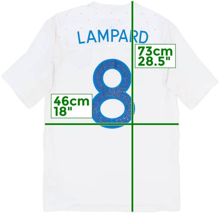 Camiseta de local de England 2010-11 Lampard #8 - 5/10 - (M)