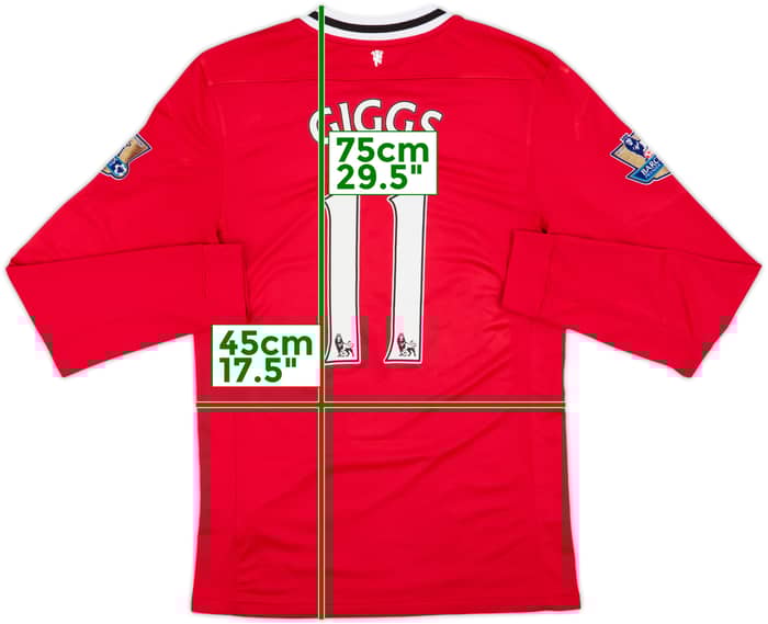 2011-12 Manchester United Home L/S Shirt Giggs #11 - 8/10 - (M)