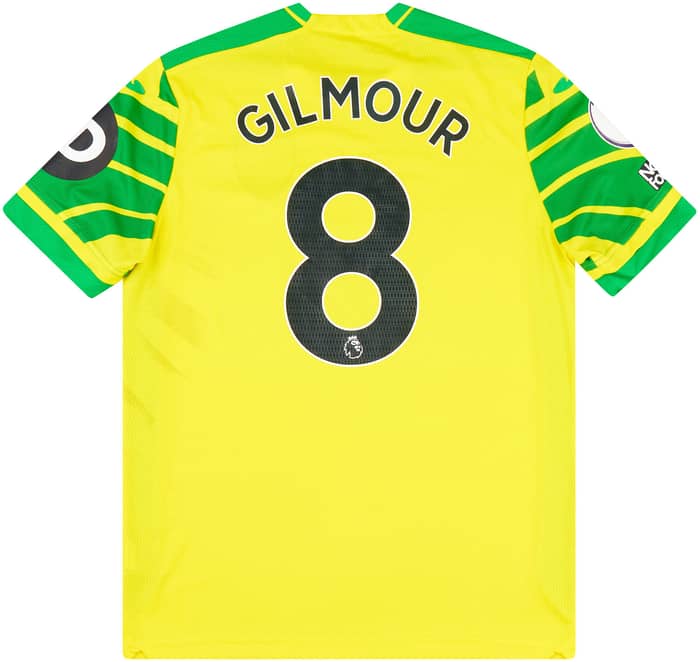 2021-22 Norwich Match Issue Home Shirt Gilmour #8 (v Leicester)